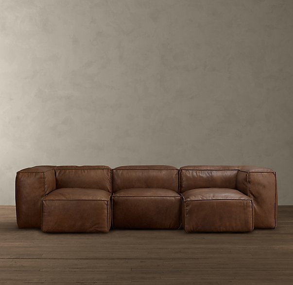 chunky leather sectional